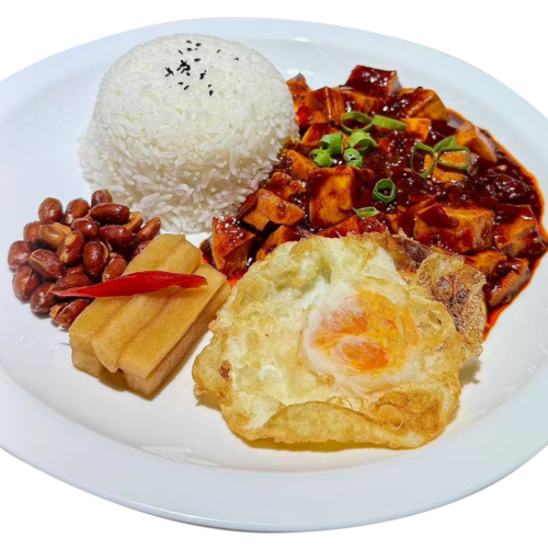 Arroz Frito con Mapo Doufu, Ternera o Ternera y Tomate